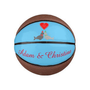 Niedliche Weihnachtskissing-Siegel nach Maß Mini Basketball