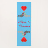 Niedliche Weihnachtskissing-Siegel nach Maß Yogamatte (Rückseite)