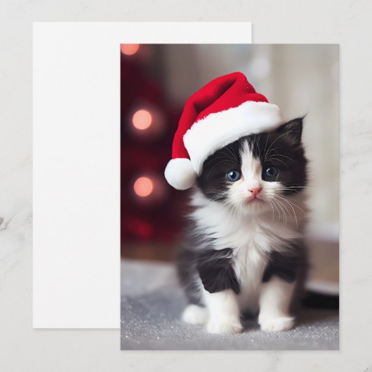 Niedliche Weihnachtskitte Feiertagskarte (Vorne/Hinten)