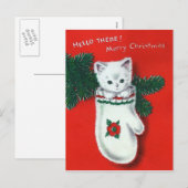 Niedliche Weihnachtskitte Feiertagspostkarte (Vorne/Hinten)