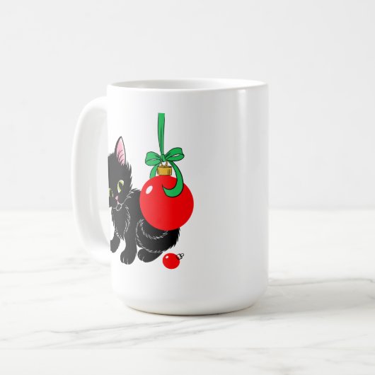 Niedliche Weihnachtskitte Kaffeetasse (Vorderseite Links)