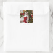 Niedliche Weihnachtskitte Quadratischer Aufkleber (Tasche)