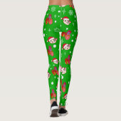 Niedliche Weihnachtskitty Green Leggings (Rückseite)