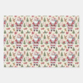 Niedliche Weihnachtsklauseln präsentiert und Renti Geschenkpapier Set (Vorderseite 3)