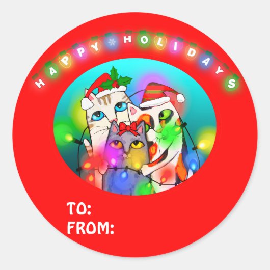 Niedliche Weihnachtskleber / Geschenketiketten Runder Aufkleber (Vorderseite)
