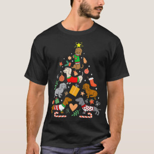 Niedliche Weihnachtskleidung Dackel Baumkleidung H T-Shirt
