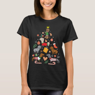 Niedliche Weihnachtskleidung Dackel Baumkleidung H T-Shirt