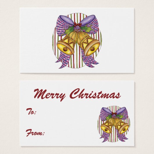 Niedliche Weihnachtsklingeln mit Ribbon und Bow (Vorne & Hinten)