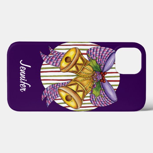 Niedliche Weihnachtsklingeln mit Ribbon und Bow Case-Mate iPhone Hülle (Rückseite (Horizontal))