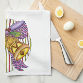 Niedliche Weihnachtsklingeln mit Ribbon und Bow Geschirrtuch (Viertel Falte)