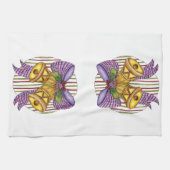 Niedliche Weihnachtsklingeln mit Ribbon und Bow Geschirrtuch (Horizontal)