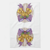 Niedliche Weihnachtsklingeln mit Ribbon und Bow Geschirrtuch (Vertikal)