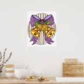 Niedliche Weihnachtsklingeln mit Ribbon und Bow Poster (Küche)