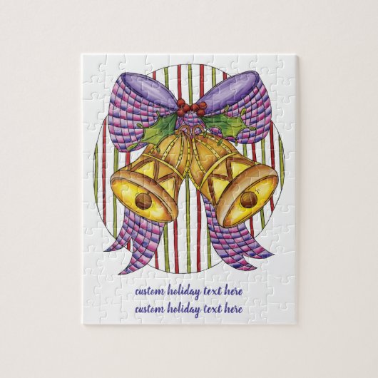 Niedliche Weihnachtsklingeln mit Ribbon und Bow Puzzle (Vertikal)