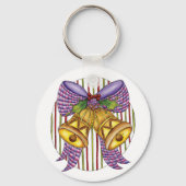 Niedliche Weihnachtsklingeln mit Ribbon und Bow Schlüsselanhänger (Vorderseite)