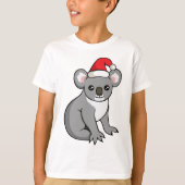 Niedliche Weihnachtskoala-Weihnachtsmannmütze, die T-Shirt (Vorderseite)