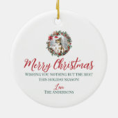 Niedliche Weihnachtskolonie Hündchen-Weihnachtsman Keramik Ornament (Hinten)