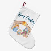Niedliche Weihnachtskrippe Großer Weihnachtsstrumpf (Vorderansicht (hängend))