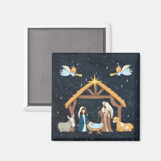 Niedliche Weihnachtskrippe Magnet (Vorderseite/Rückseite)