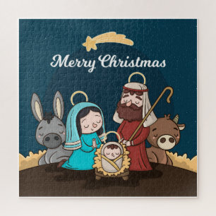 Niedliche Weihnachtskrippe Puzzle