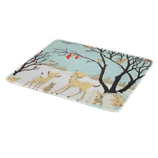 Niedliche Weihnachtskritter - Country Cutting Boar Schneidebrett (Ecke)