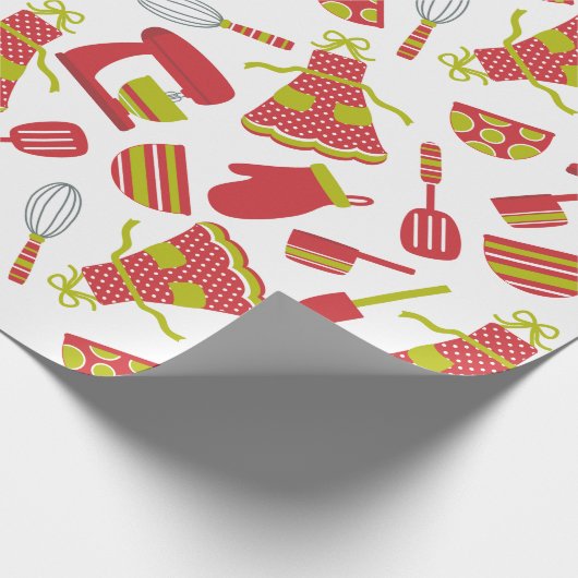 Niedliche Weihnachtsküche Kochbroschüre Geschenkpapier (Ecke)