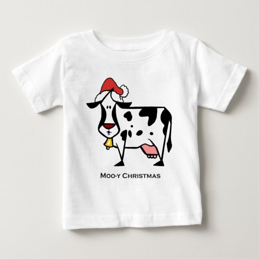 Niedliche Weihnachtskuh Baby T-shirt (Vorderseite)