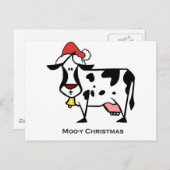 Niedliche Weihnachtskuh Feiertagspostkarte (Vorne/Hinten)