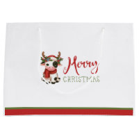 Niedliche Weihnachtskuh-Geschenktasche
