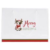 Niedliche Weihnachtskuh-Geschenktasche Große Geschenktüte (Rückseite)