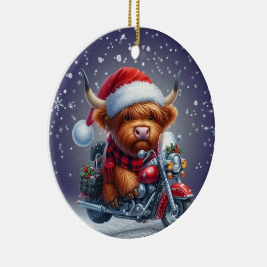 Niedliche Weihnachtskuh Keramik Ornament (Rechts)