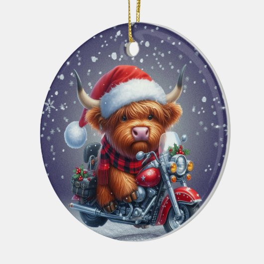 Niedliche Weihnachtskuh Keramik Ornament (Links)