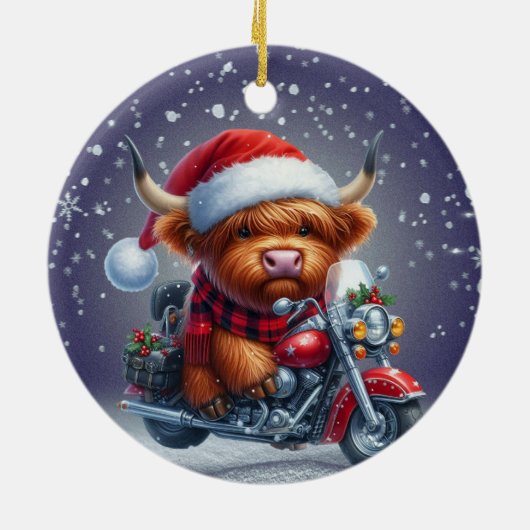 Niedliche Weihnachtskuh Keramik Ornament (Hinten)