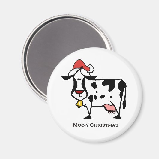 Niedliche Weihnachtskuh Magnet (Vorderseite/Rückseite)
