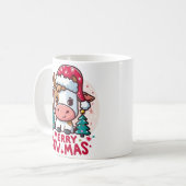 Niedliche Weihnachtskuh "Merry Cowmas" Kaffeetasse (Vorderseite Links)