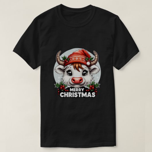 niedliche Weihnachtskuh T-Shirt (Design vorne)