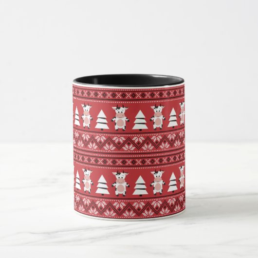 Niedliche Weihnachtskuh-Tasse Tasse (Zentrum)