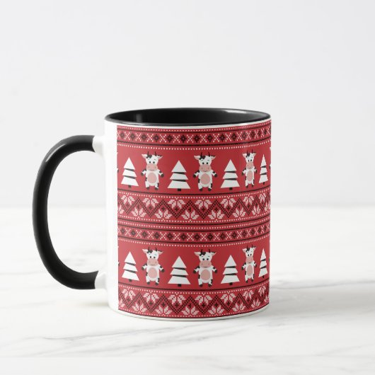 Niedliche Weihnachtskuh-Tasse Tasse (Links)