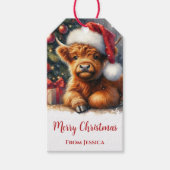 Niedliche Weihnachtskühe Geschenkanhänger (Vorderseite)