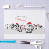 Niedliche Weihnachtskühe glückliche Ferien Seidenpapier (Handwerk)