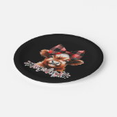 Niedliche Weihnachtskühe Merry & Bright Pappteller (Schrägansicht)