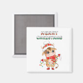 Niedliche Weihnachtskühe mit Winterkostüm Magnet (Vorderseite/Rückseite)