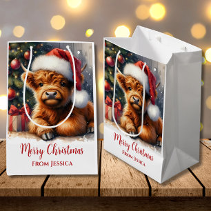 Niedliche Weihnachtskühe Mittlere Geschenktüte