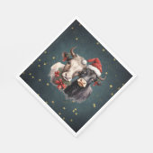 Niedliche Weihnachtskühe Serviette (Ecke)