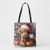 Niedliche Weihnachtskühe Tasche (Vorderseite)