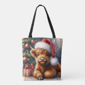 Niedliche Weihnachtskühe Tasche (Rückseite)