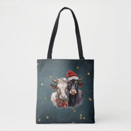 Niedliche Weihnachtskühe Tasche