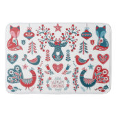 Niedliche Weihnachtskunst aus Rot und Navy Badematte (Vorderseite)