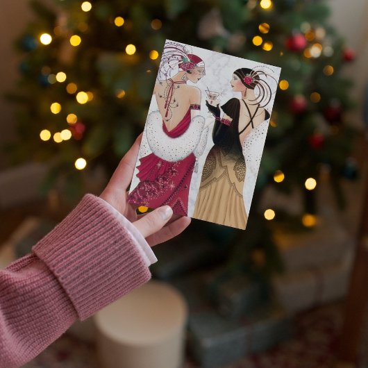 Niedliche Weihnachtskunst Dekos hinzufügen Feiertagskarte