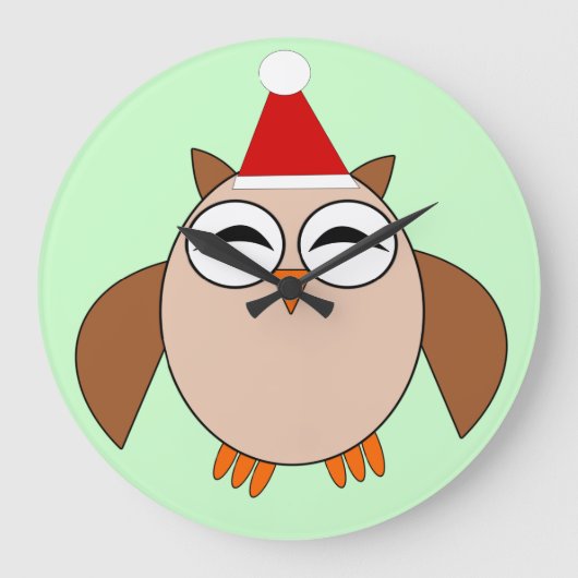 Niedliche Weihnachtskuppe Große Wanduhr (Vorderseite)